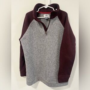 Old Navy Youth Zip-Up Sweater in Gray and Maroon
